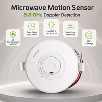 RZ048-10A 100-265VAC 10A Saklar Sensor Gerak Microwave Plafon Tersembunyi 360 Derajat untuk Kontrol Pencahayaan