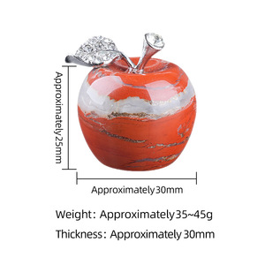 Adornos de Manzana de Piedra Natural de 30 mm, Regalo de Navidad, Decoración de Escritorio para Nochebuena, Cristal de Ágata Pulido - Product Image 3