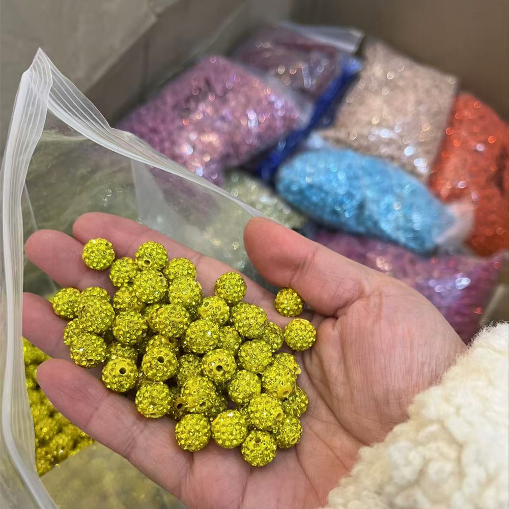 Rhinestone Clay Beads Findings Crystal Disco Ball Spacer Bead Rhinestone Ball for Jewelry Making