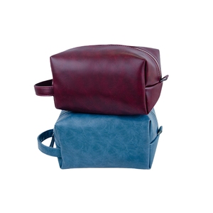 Trousse de Toilette Imperméable en Cuir PU pour Cosmétiques et Maquillage, Sac de Voyage Marron Vert pour Articles de Toilette - Product Image 6