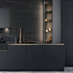 Meubles de cuisine modulaires haut de gamme - Design moderne minimaliste en acier inoxydable, écologique avec évier, pour villas <span class=keywords><strong>et</strong></span> appartements - Product Image 1