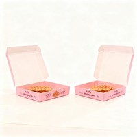 Caja de Cartón Ecológica de Grado Alimenticio, Color Rosa Biodegradable, para Empacar Comida Rápida, Mini Caja de Papel para Restaurante, para Panqueques, Hamburguesas y Comida para Llevar