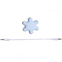 3.5mm Prise Casque Répartiteur 3.5 Audio 5 Voies 6 Ports Adaptateur de Connecteur Femelle avec 3.5mm Câble Stéréo