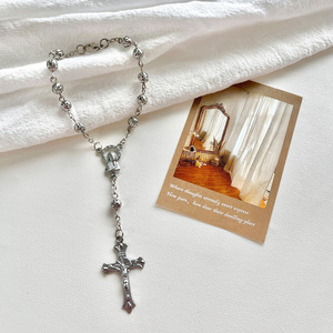 Mini chapelet or argent perle premier baptême Gits miraculeuse vierge marie médaille Crucifix jésus sac voiture poche chapelet - Product Image 6