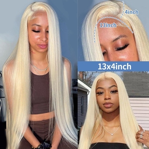 Pelucas de Cabello Virgen Natural Alineado, Listas para Enviar, Económicas, Peluca de Ondas Suaves para Mujeres Negras, Pelucas de Encaje Completo HD sin Pegamento 613 de 40 Pulgadas - Product Image 2