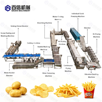 Automatische Complete Frietjes & Verse Chips Productielijn Voor Diepvriesgroenten Inclusief Sleutelfriteuse Machine