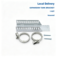 Support de réservoir d'expansion cylindrique universel en acier inoxydable KING SMART 13 pouces avec double collier de serrage (Livraison gratuite aux États-Unis et au Canada)
