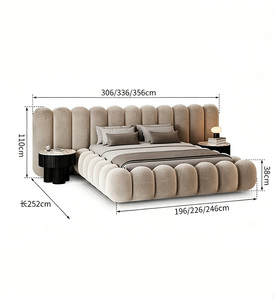 <span class=keywords><strong>Letto</strong></span> imbottito Sherpa Boucle con testiera a bolle, struttura <span class=keywords><strong>letto</strong></span> moderna trapuntata a onde, <span class=keywords><strong>letto</strong></span> di lusso color crema <span class=keywords><strong>per</strong></span> camera da <span class=keywords><strong>letto</strong></span> principale - Product Image 5
