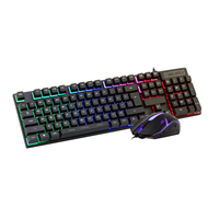 Clavier et souris de jeu RVB rétroéclairés pour débutants, ensemble clavier et souris de bureau
