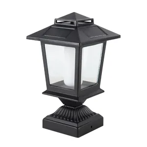 Solar Lamp Post cap Light Outdoor Waterproof Solar Outdoor Post Light with Pier Mount Base solar garden lights