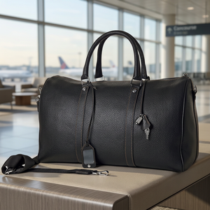 Genuine Leather High Quality Durable Unisex Duffle <b>Travel</b> <b>Bag</b> with Zipper Closure - Product Image 2