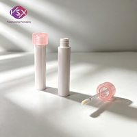 Contenant cosmétique Yueshunxing, design cylindrique long et fin, flacon d'huile à lèvres rond rose, tube de gloss à lèvres vide en plastique
