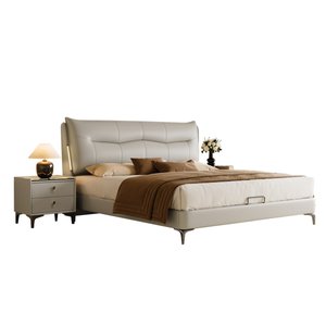 <span class=keywords><strong>Letto</strong></span> <span class=keywords><strong>Matrimoniale</strong></span> in Vera Pelle di Stile Italiano Moderno Minimalista di Lusso <span class=keywords><strong>Elegante</strong></span> 1,8m/2m per Camera da <span class=keywords><strong>Letto</strong></span> Principale - Product Image 6