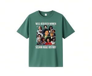T-shirt da donna Comfort Colors Well-Behaved Women Seldom Make History, girocollo casual a maniche corte, tema Mese della Storia Afroamericana - Product Image 1
