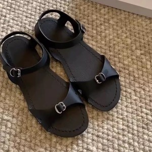 Sandalias Rojas de Moda Verano 2026 para Mujer, Sandalias Planas con Hebilla de Una Sola Tira y Punta Abierta para Exteriores - Product Image 4