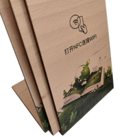Support NFC en bois FSC écologique 13,56 MHz, affichage de menu RFID en bambou, support en bois avec puce NFC pour hôtel ou restaurant, fonctionnalité One Tap