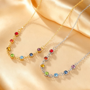 Myshape قوس قزح سبعة الشاكرات الكريستال الشفاء قلادة بلورات حماية Chakra المختنق دوامة سحر الفولاذ المقاوم للصدأ المجوهرات - Product Image 2