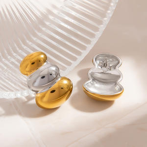 Stud Earrings Gold Silver Color Block Geometric Zinc Alloy Stainless Steel <b>Post</b> For Women Gift - Product Image 3