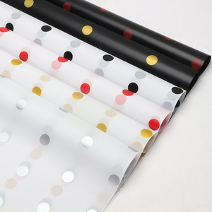 Kertas Pembungkus Bunga Polkadot Karamel Tahan Air DIY Buket Florist Kertas Kado Grosir - Product Image 4