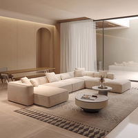 Sofá de Terciopelo en Forma de L, Sofá Modular Seccional, Sofá de Salón Moderno