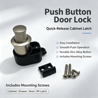 Verrou de porte à bouton-poussoir facile à installer, en alliage de zinc et ABS, avec loquet à dégagement rapide pour camping-car, bateau, armoire, tiroir, lisse, durable, couleur personnalisable