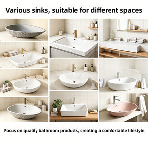 DCT OA097 Lavabo de Baño Moderno de Acrílico Compuesto de Alta Gama para Uso en Hoteles y Restaurantes, Ecológico e Impermeable - Product Image 4
