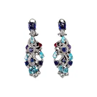 Boucles d'oreilles MuShan en argent sterling 925 avec diamants HCD et pierres précieuses à haute teneur en carbone, accessoires raffinés en argent sterling 925