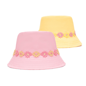 Diseño de flores Cuerda a prueba de viento Algodón personalizado Verano al aire libre Niños Cubo Sombrero Pescador Sombrero - Product Image 6