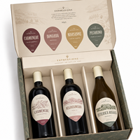Boîtes d'expédition personnalisées de luxe recyclables pour vin, emballage ondulé pour 3 bouteilles, options de pelliculage brillant ou mat, gaufrage