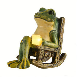 Encantadora Estatua de Rana con Energía Solar, Miniatura, Impermeable IP65, Decoración de Jardín, Luces LED, Jardín de Hadas, Patio, Césped, Regalo - Product Image 1