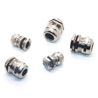 Presse-étoupe étanche IP68 à filetage métrique PG7 3-6,5 mm en laiton nickelé pour connecteur extérieur de lampe LED