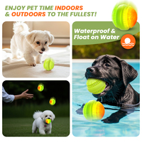 Jouet à mâcher pour chien TIZE, amusant, en silicone de qualité alimentaire, écologique, pour nettoyer les dents, boule, étanche IPx7, rechargeable, lumière LED RGB