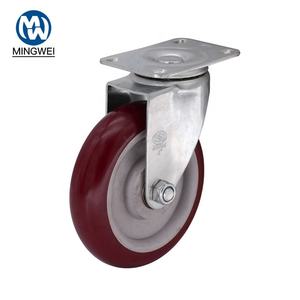 Alta Qualidade Durável 5 "PU/PVC Placa Superior Rodízio Giratório Rodas Industrial Castor Material Handling Equipment Parts - Product Image 2