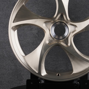 Jantes en aluminium forgé 6061-T6 sur mesure de 18 à 24 pouces, finition or <span class=keywords><strong>champagne</strong></span> brossé, 5 branches, pour Porsche, <span class=keywords><strong>Ferrari</strong></span>, Lamborghini, Tesla - Product Image 2