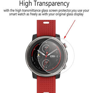Protector de pantalla de vidrio templado para <span class=keywords><strong>reloj</strong></span> <span class=keywords><strong>inteligente</strong></span> <span class=keywords><strong>Amazfit</strong></span> <span class=keywords><strong>Stratos</strong></span> 3, película protectora antiarañazos - Product Image 2