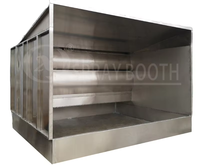 Cabine de peinture à rideau d'eau en acier inoxydable de haute qualité personnalisée de 4 mètres, cabine de pulvérisation pour la peinture, porte en bois