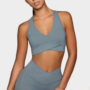 BM039 elegante activo gimnasio de las mujeres Wrap Top Venta caliente Fitness Sports Bra Custom Logo V-Shape Hollow Back Design transpirable - Product Image 3