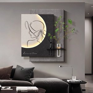 Trang trí nội thất sơn cao cấp phòng khách wallart sofa nền tường treo sa thạch phòng ngủ <span class=keywords><strong>LED</strong></span> chiếu sáng bức tranh - Product Image 3