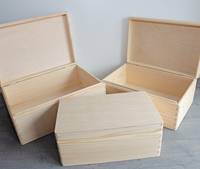 Cassa di cerimonia nuziale di legno non finita di stoccaggio naturale, scatola di ricordo del bambino, scatola di Decoupage non verniciata