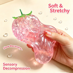 Juguete Sensorial Antiestrés de Fresa <span class=keywords><strong>Rosa</strong></span> Roja para Aliviar la Ansiedad, Juguete de Compresión de <span class=keywords><strong>Vaselina</strong></span> de Subida Lenta para Niños y Adultos - Product Image 4