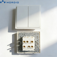 Vente en gros d'usine Mordio, interrupteur mural électrique durable à commande tactile 2 voies 16A 2 modules, norme UE, OEM ODM