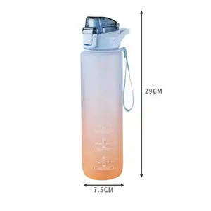 Botol minum1000ml BPA Free Portable Plastic Sports 32oz Motivational Fitness Botellas De Agua Water Bottle With Time Marker