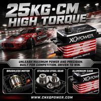 Nouveau Moteur Servo Métallique Brushless 25KG à Profil Bas XQ-BLS325 Programmable Haute Vitesse 8.4V pour Voiture RC Drift 1/10 (Modèle 2026)