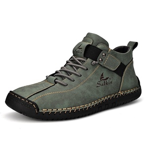 New 2025 Handmade PU Leather Casual Men Shoes Design Sneakers Man Breathable Leather Shoes Men Ankle <b>Boots</b> Outdoor - Product Image 5