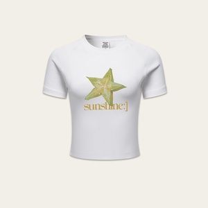 Verano americano hombro positivo <span class=keywords><strong>Spice</strong></span> Girls camiseta mujer manga corta nueva fruta estampado Slim Top - Product Image 6
