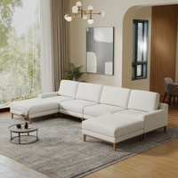 Canapé d'angle modulaire de luxe moderne Atunus, ensemble de canapés en tissu simili lin, canapé sectionnel, meubles de salon