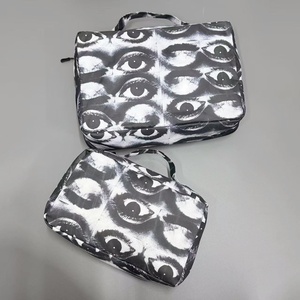 Bolsas de compresión de equipaje plegables de 3 piezas, bolsa de viaje de nailon, organizadores de embalaje expandibles de malla, cubos de embalaje con patrón de ojos - Product Image 1