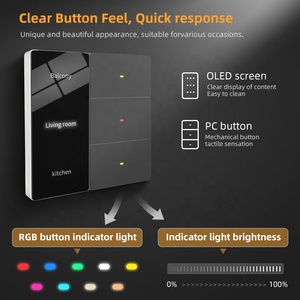 Interruptor Inteligente de Lujo para Habitación, Personalizable con Pantalla LCD, Compatible con Tuya WiFi, Interruptor de Pared para PC, Compatible con Smart Life, Alexa y Google Home - Product Image 2
