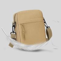 Tas selempang pria, kantung ponsel bahu ringan kompak persegi Mini warna polos kasual Untuk dompet