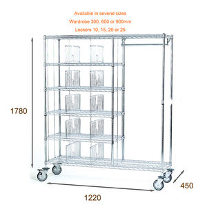 <span class=keywords><strong>Chariot</strong></span> de rangement industriel en maille avec séparateurs, casiers et armoire pour la lessive - Product Image 3
